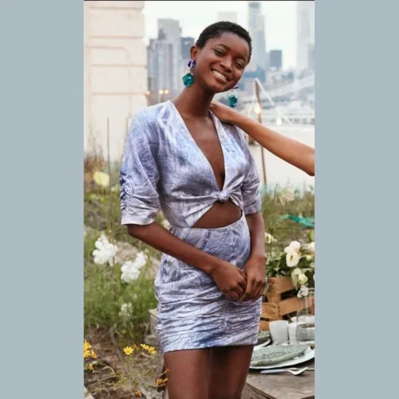 hm silk blend dress NWT H&M Conscious Collection Fitted Silk-Blend Dress Size 8